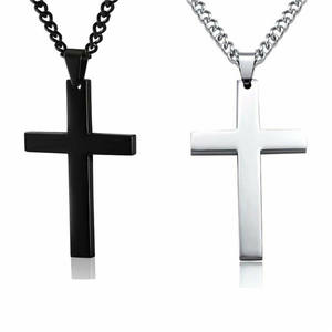 Croce Collana – collier pendentif croix sacerdot pour femmes et hommes, chaîne à maillons en acier inoxydable, bijoux Punk Hip Hop, collier croix - Product Image 1