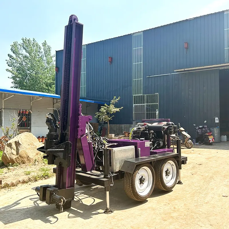 Factory wholesale 300m wheel Mounted Water Well Borehole Drilling Rig drilling rig for water well