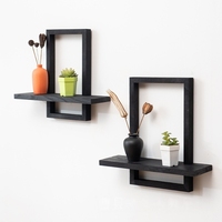 Lot de 2 étagères flottantes rustiques en bois massif, étagère murale de rangement, décoration murale, cuisine, chambre, anniversaire