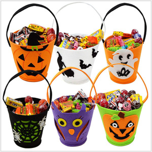 Bolsa de Regalo de Dulces de Halloween para Niños, Decoración para Fiestas, Bolsa de Tela No Tejida con Diseño de Calabaza - Product Image 1