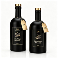 Bouteille en verre noir mat de 500 ml, qualité alimentaire, 200 ml, 375 ml, 750 ml, 1000 ml, bouteille en verre pour huile d'olive avec boîte d'emballage en liège