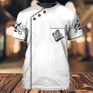 Camiseta Barber con estampado 3D para hombre, camiseta negra de manga corta, transpirable, a la moda, para jóvenes - Product Image 4