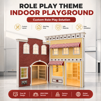 Équipement de terrain de jeu intérieur pour enfants, maison de jeu en briques avec intérieur ouvert pour les centres de divertissement familial