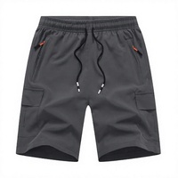 Shorts Cargo Décontractés Respirants pour Hommes en Velours Côtelé, Taille Mi-Haute, Séchage Rapide, Imperméables, avec Cordon de Serrage et Fermeture Personnalisable sur le Devant