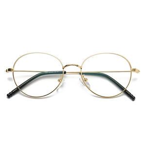 Montures de lunettes rondes en métal X1-1937, monture complète, anti-lumière bleue, unisexe, pour la protection contre la myopie - Product Image 1