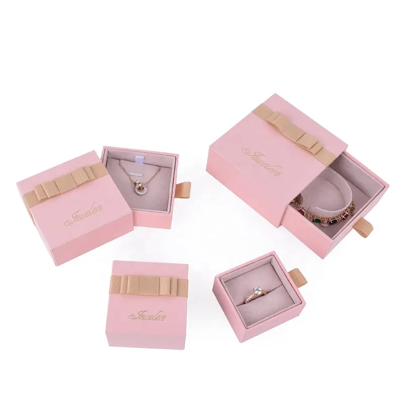 Logotipo sostenible caja de anillo personalizado joyería diseño de la suerte cajas de embalaje de lujo organizador de joyería fina y almacenamiento de joyas de viaje