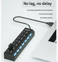 USB HUB 2.0 Splitter Dock Station PC Accessoires avec adaptateur secteur pour ordinateur Multi HUB USB 7 ports Multiport HUB