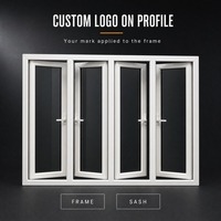 Fenêtres UPVC renforcées insonorisées et coupe-vent sur mesure avec quatre battants ouvrants dans un seul cadre