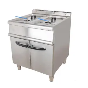 commercial gas deep fat fryer with 2 tanks 4 baskets for restaurant kitchen