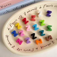 Perles en acrylique à grand trou, perles à trou horizontal, perles lettres anglaises, accessoires pour bracelets, bijoux perlés DIY