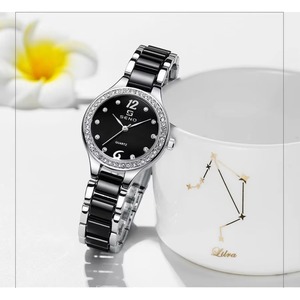 Nuevo Reloj de Cuarzo Elegante e Impermeable para Mujer, con Correa de Cerámica en Oro Rosa y Detalles de Cristal, Reloj de Lujo para Dama - Product Image 2