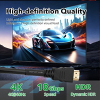 Câble WISTAR haute vitesse 2.0 pour 4K 120Hz, connecteurs mâles plaqués, noir, pour téléphone, téléviseur, lecteur DVD, projecteur, moniteur