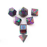 Jeu de dés multifacettes en métal massif de haute qualité pour le divertissement, dés en alliage de zinc, meilleur prix directement du fabricant