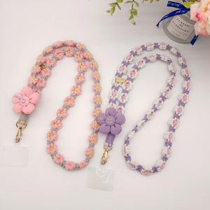 Mode <span class=keywords><strong>téléphone</strong></span> portable lanière <span class=keywords><strong>bandoulière</strong></span> corde Anti-perte chaîne <span class=keywords><strong>bandoulière</strong></span> tissé à la main marguerite fleur tournesol <span class=keywords><strong>collier</strong></span> <span class=keywords><strong>bijoux</strong></span> - Product Image 2