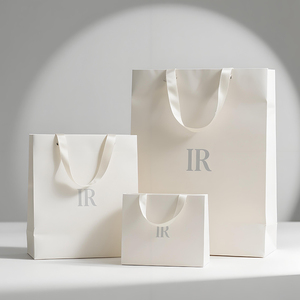 Pandasew biểu tượng tùy chỉnh in trắng Quà tặng Túi giấy với Ribbon Rope Kraft xử lý mua sắm túi giấy - Product Image 2