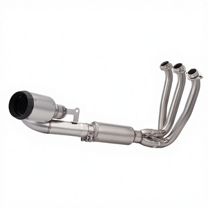 Nouveau système d'échappement complet en acier inoxydable pour <span class=keywords><strong>moto</strong></span> 675SR 675R 675NK, silencieux modifié 675SRR, tuyau de raccordement avant, remplacement/réparation - Product Image 3