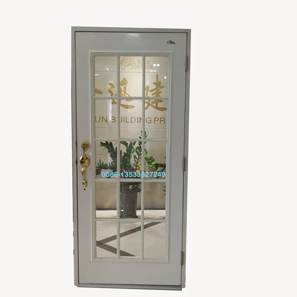 JINXUN-porta de aço Americano, porta interior DO PVC porta de aço com borda de madeira (Amy Yu)