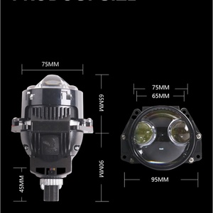 Factory New Dual Eyes Y1 High Quality 74W <b>H4</b> H7 BI LED Projector Lens Headlights Light - Product Image 5