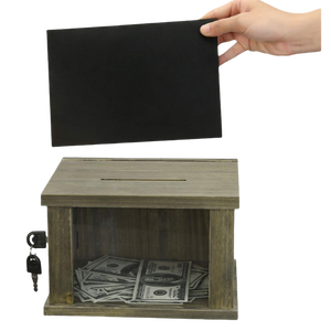 Caja de donación de madera maciza Caja de sugerencias de madera personalizada rústica - Product Image 6