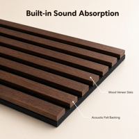 Panneaux décoratifs acoustiques en bois à lattes, haute densité, imperméables, légers, pour usage intérieur