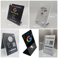 Support de carte personnalisé en acrylique avec NFC, code QR et avis Google