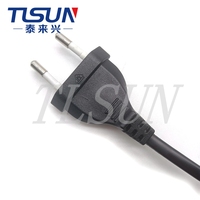 VDE Europäischer Standard 2-Pol-Stecker TLX-53 Haushaltsgeräte- und Elektrogeräte-Stecker und -Steckdose H03VV-F 2X0,5MM²