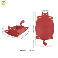 Plateau de bureau pliable en cuir PU en forme de chat mignon avec impression en relief - Cadeau promotionnel durable pour le bureau ou le gaming