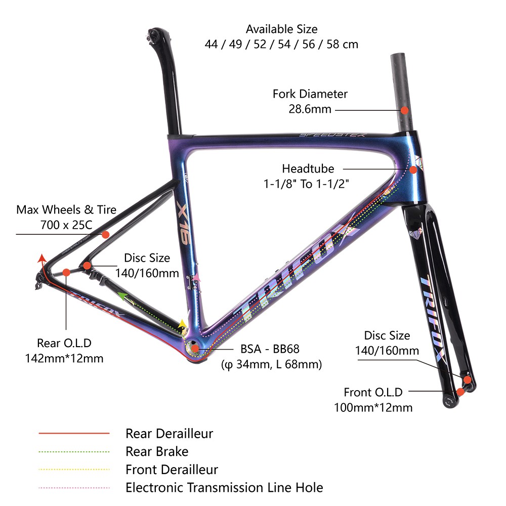 TRIFOX Carbon Road Bike - Lightweight & Durable Frameset