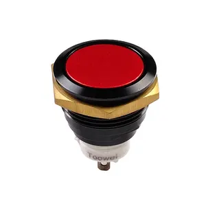 Toowei ip67 19mm 3a 250v stainless steel black push button switch for car boat with two pins momentary