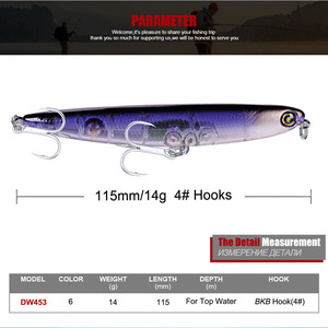 Nouvelle couleur Hessen 14g 11.5cm Sparrow Floating Wobbler Long Casting Pencil Appât artificiel dur pour la pêche en eau salée, Zander, Bar - Product Image 4
