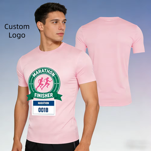 Camisetas de maratón unisex al por mayor, uniformes de carrera personalizados, logotipo personalizado, etiqueta con tamaño impresa, camiseta deportiva. - Product Image 1