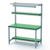Banc de travail ESD robuste Detall pour réparation électronique, capacité 2000 lbs, panneau perforé métallique, multiprise, cadre en aluminium