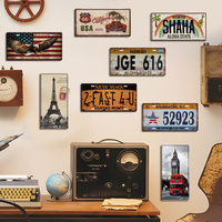 Placas de Matrícula Personalizadas al por Mayor de 15*30cm, Letreros Metálicos Vintage Retro para Decoración de Garajes de Automóviles con Gran Promoción