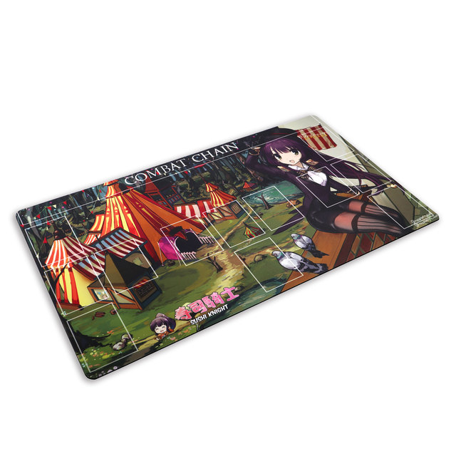 Custom Logo Anti-Slip Heated Natural Rubber+Fabric High Quality Eco Friendly Square Card Game Playmat Yugioh Mtg Tcg AY-PAD