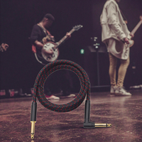Kabel Gitar, Kabel Instrumen, Kabel Bass, Kabel Gitar 6.35mm Kabel Audio Lurus Melengkung untuk Berbagai Alat Musik