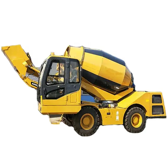 Automatic feeding cylindrical shape device large capacity concrete mixer truck field screw car