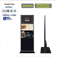 Totem publicitaire LCD tactile d'intérieur de 55 pouces, kiosque vertical, logiciel CMS pour la signalisation numérique des magasins de détail, animation
