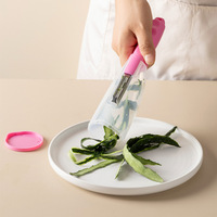 Boîte de rangement multifonctionnelle en plastique d'acier inoxydable Accessoires de cuisine Éplucheur de pommes de terre de fruits de melon Légumes ménagers