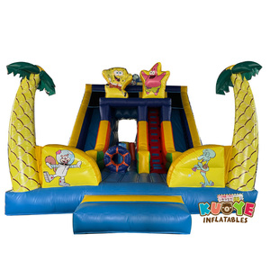 China Fábrica Comercial PVC Gran Carácter <span class=keywords><strong>Bob</strong></span> <span class=keywords><strong>Esponja</strong></span> Inflable Tobogán <span class=keywords><strong>Bob</strong></span> <span class=keywords><strong>Esponja</strong></span> Inflable Patio de juegos inflable con obstáculo para niños - Product Image 1