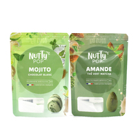 Pochette debout refermable personnalisée avec finition brillante et fenêtre transparente pour les produits alimentaires en noix