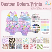 Maillot de bain une pièce personnalisé pour petites filles, motif floral, dos croisé, jupe en tulle, pour enfants de 2 à 6 ans, respirant, séchage rapide, design personnalisé gratuit