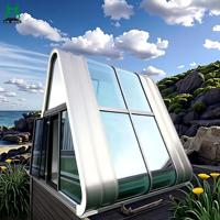 Structure en acier triangulaire en A, toilettes portables préfabriquées écologiques, durables, faciles à installer, pour usage domestique avec panneaux sandwich