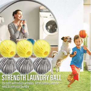 Boule <span class=keywords><strong>de</strong></span> séchage magique en <span class=keywords><strong>laine</strong></span> pour le linge, unique, mignonne, écologique, colorée, en plastique réutilisable, vente en gros - Product Image 5