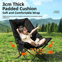 Chaise pliante portable en acier au carbone pour l'extérieur, siège rembourré, chaise lune réglable, nouveau style, camping, pêche, plage, mobilier d'extérieur