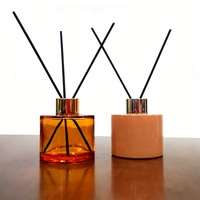 Diffuseur d'arômes en verre rond de luxe de 120 ml, vide, avec impression sérigraphique et finition givrée pour la fragrance d'intérieur