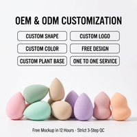 Éponge de Maquillage Personnalisée avec Logo, Lot de Couleurs, en Gros, Sans Latex, Douce, en Forme d'Œuf, pour Fond de Teint Liquide, Utilisation Humide et Sèche, OEM