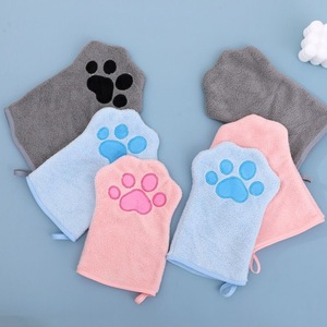 Serviette unique pour animaux de compagnie, type gant, séchage rapide, absorbante, pour chiens et chats, fournitures de nettoyage pour le bain - Product Image 3
