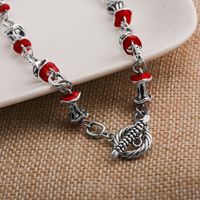 Collier ras du cou vintage gothique punk en émail rouge avec chaîne en argent pour hommes et femmes, style hip-hop streetwear, fermoir en T, bijou cadeau