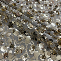 Nouveau tissu brodé à sequins en maille extensible pour robes de mariée, sacs, chaussures, textiles de maison, jouets pour garçons et filles - Style tissé uni 100%