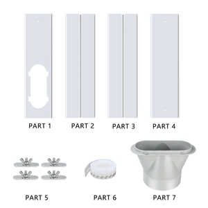 <span class=keywords><strong>Kit</strong></span> de ventilation de fenêtre pour climatiseur en gros, 4 pièces, plaque d'étanchéité de fenêtre réglable à bouche plate pour climatiseur mobile - Product Image 2